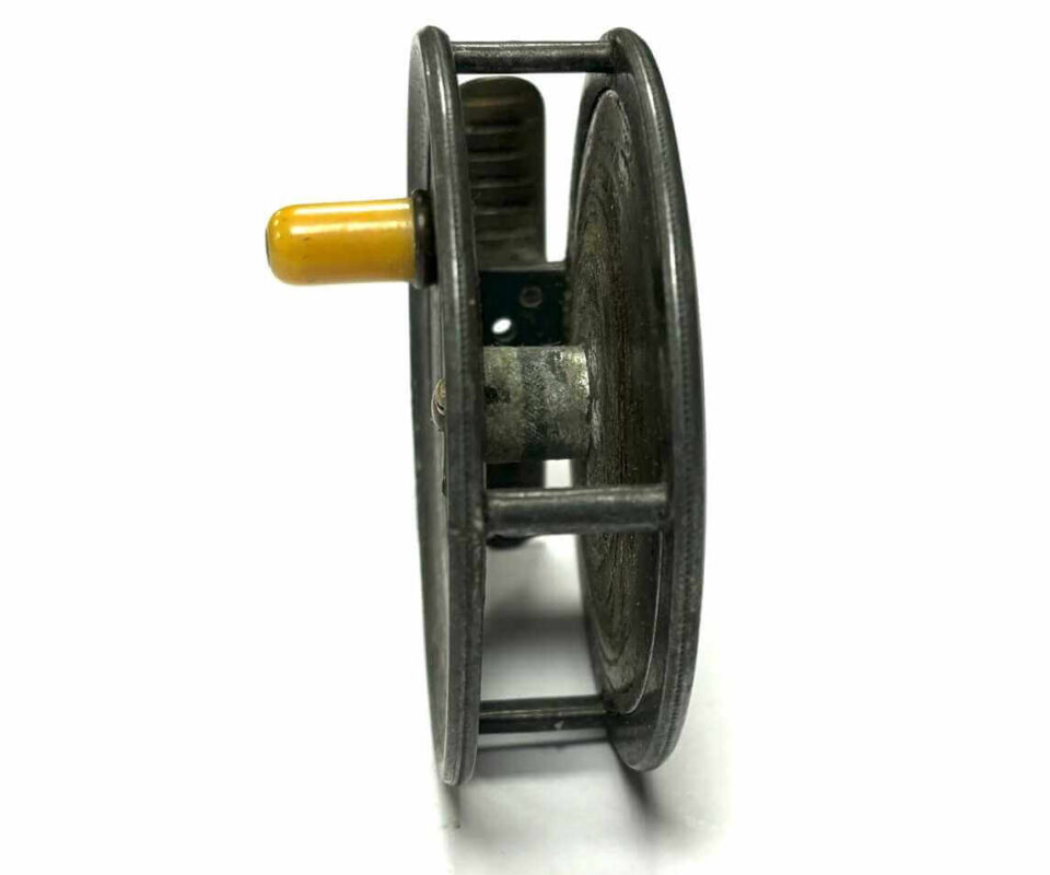 Hardy Uniqua 3 3/8″ Vintage Alloy Fly Reel White Handle 1910