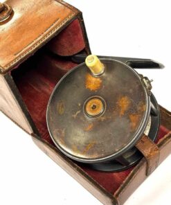   Hardy Perfect 4" Brass Face Salmon Fly Reel Fine Original Finish With Leather Case