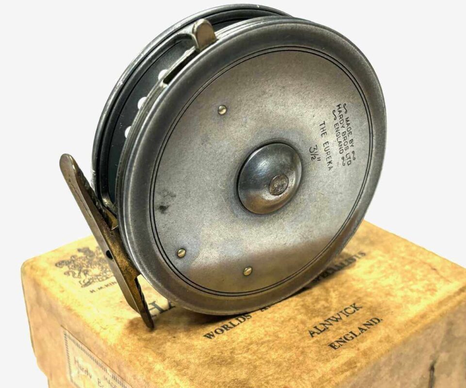  Hardy Eureka 3.5″ Vintage Alloy Trotting Centrepin Reel With Side Lever Check & Box
