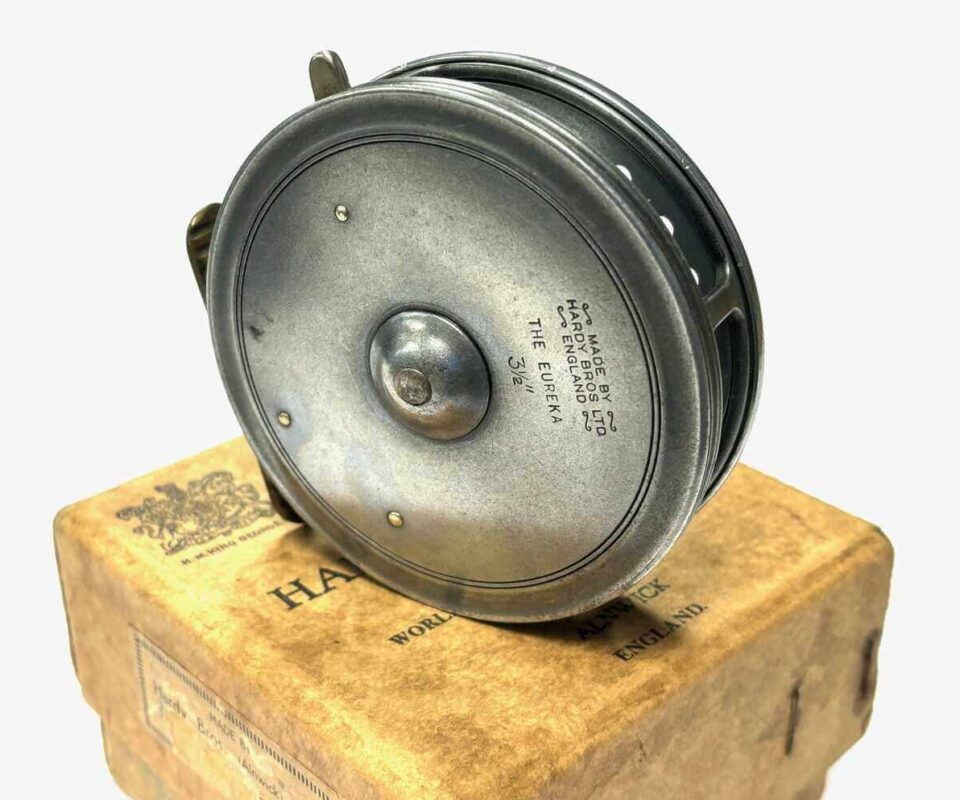   Hardy Eureka 3.5″ Vintage Alloy Trotting Centrepin Reel With Side Lever Check & Box