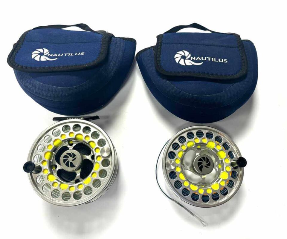   Nautilus Miami USA NV Spey Ten Eleven Salt Water Fly Reel With Lines, Spare Spool & Pouches