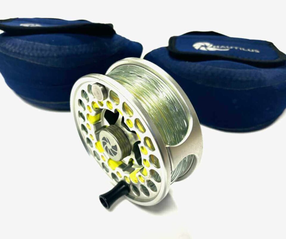   Nautilus Miami USA NV Spey Ten Eleven Salt Water Fly Reel With Lines, Spare Spool & Pouches