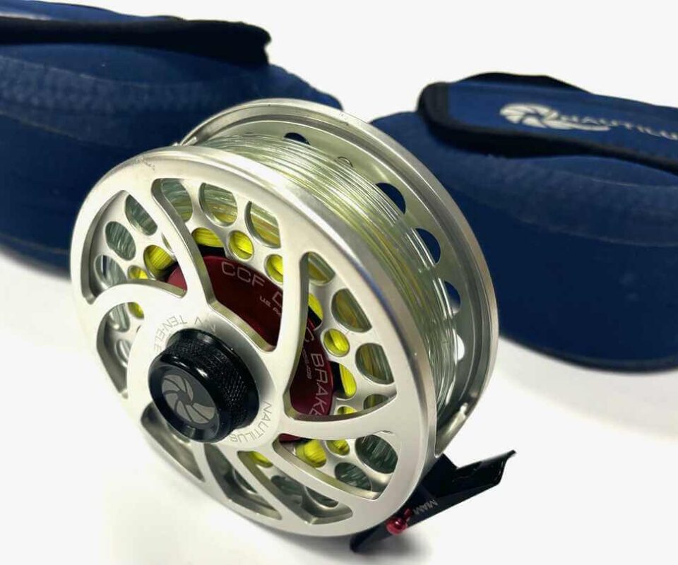   Nautilus Miami USA NV Spey Ten Eleven Salt Water Fly Reel With Lines, Spare Spool & Pouches