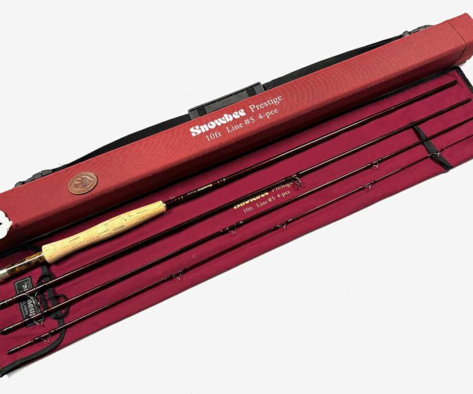   Snowbee Prestige 10' Four Piece Trout Fly Rod Line #5 With Bag And Case