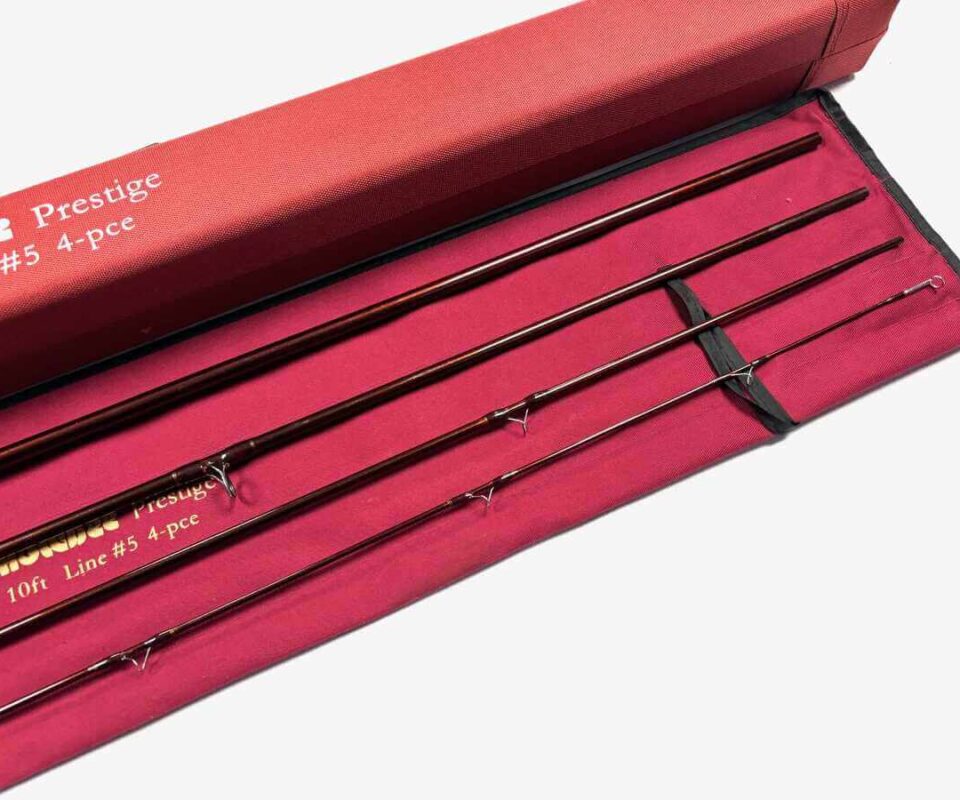   Snowbee Prestige 10' Four Piece Trout Fly Rod Line #5 With Bag And Case