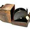 Chas Farlow Maker 3″ Brass Plate Wind With Original Leather Reel Case