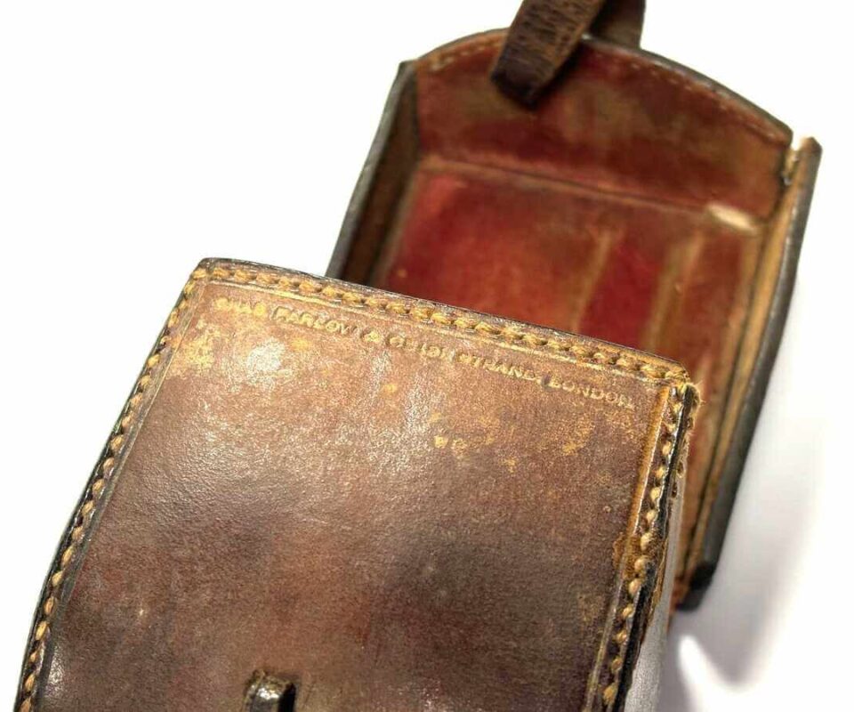   Chas Farlow Maker 3″ Brass Plate Wind With Original Leather Reel Case