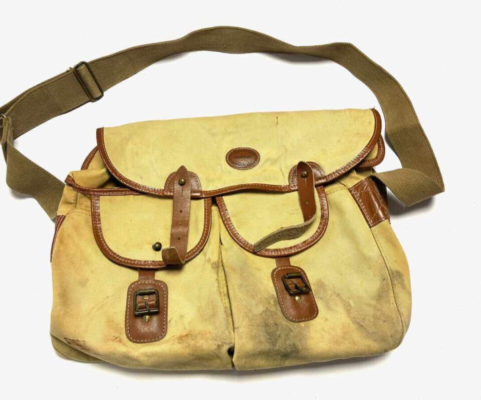   Barbour Leather And Canvas Trout Fishing Bag