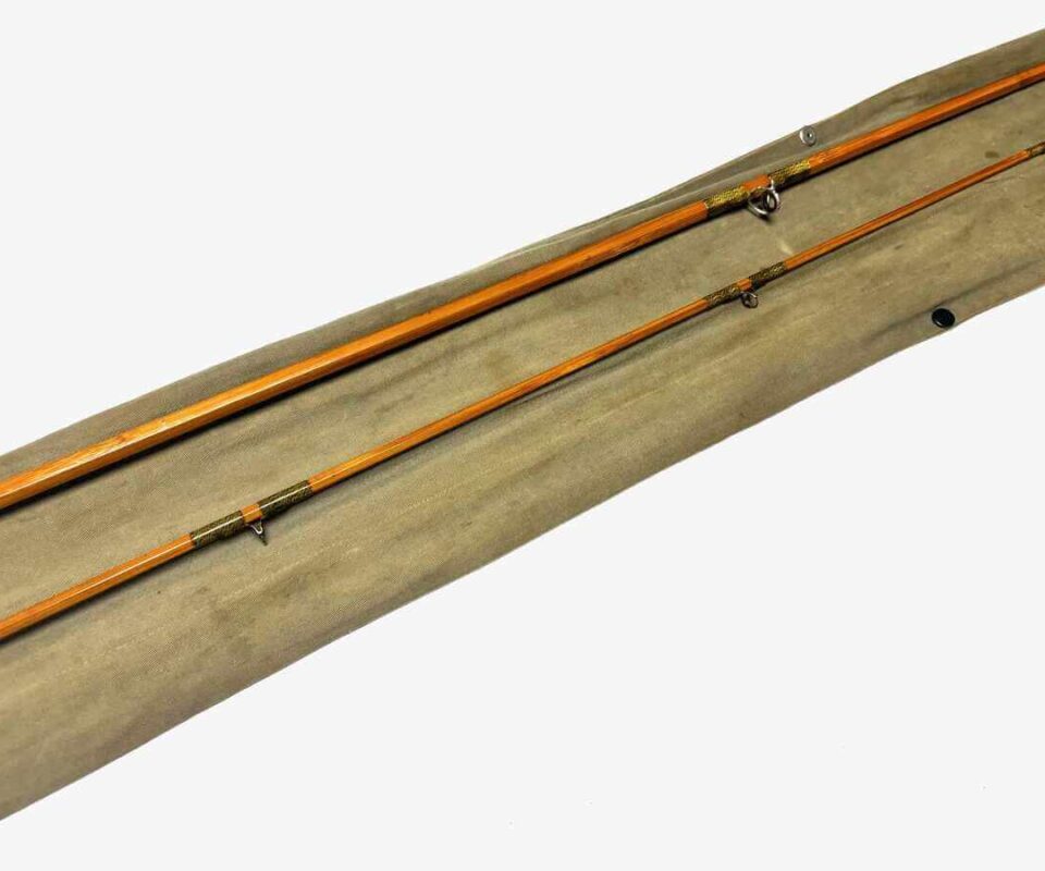   Milwards Flyrover 9′ 5″ split cane fly rod with original zip rod bag