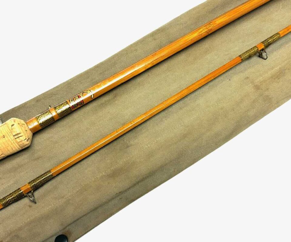   Milwards Flyrover 9′ 5″ split cane fly rod with original zip rod bag