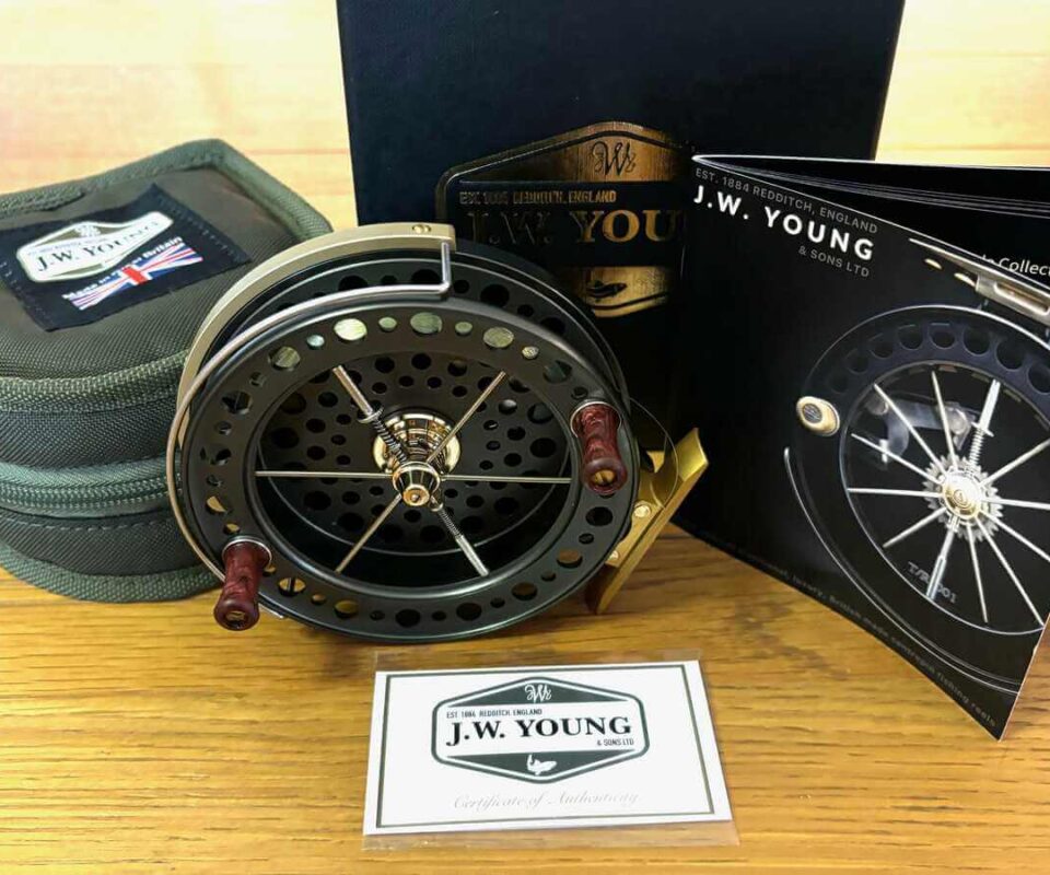   J W Young 4.5″ James Young Heritage Centrepin Trotting Reel With Case And Box