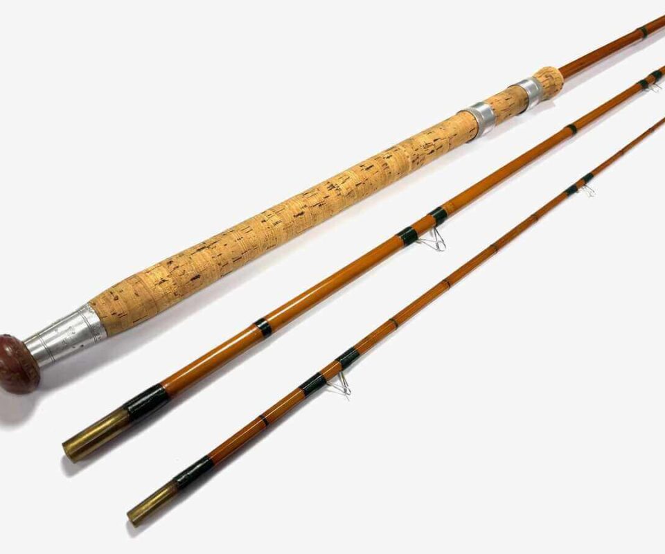   Hardy The General Rod 12′ 3 Piece Float Rod Whole & Split Cane Green Whipped Rare