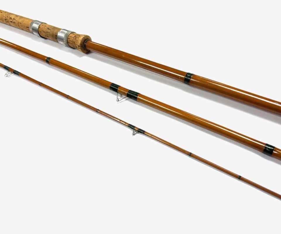   Hardy The General Rod 12′ 3 Piece Float Rod Whole & Split Cane Green Whipped Rare