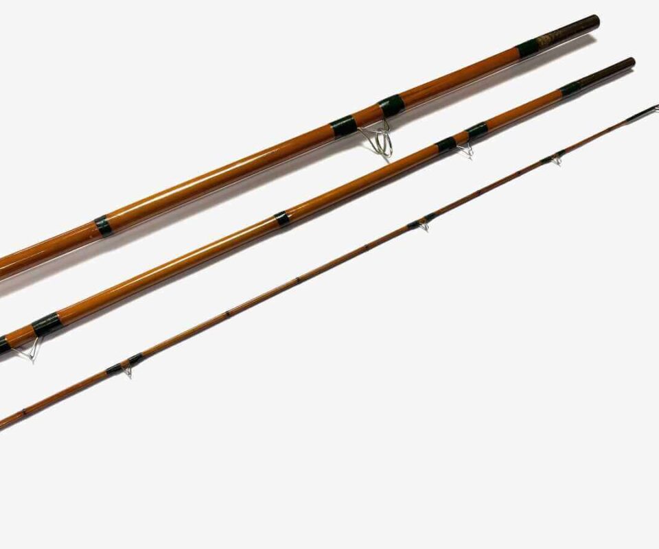   Hardy The General Rod 12′ 3 Piece Float Rod Whole & Split Cane Green Whipped Rare