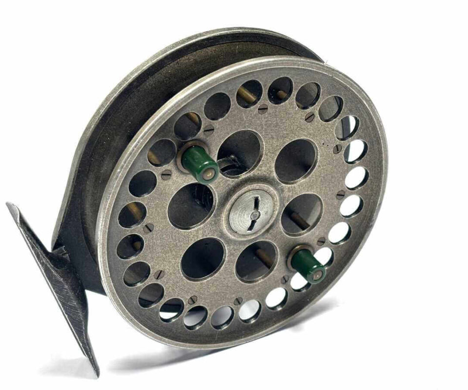   Harry Reynolds 4.75″ Early Centrepin Trotting Reel Green Handles