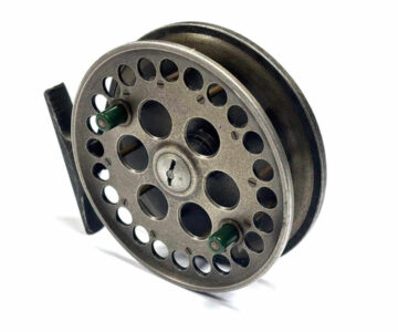   Harry Reynolds 4.75″ Early Centrepin Trotting Reel Green Handles