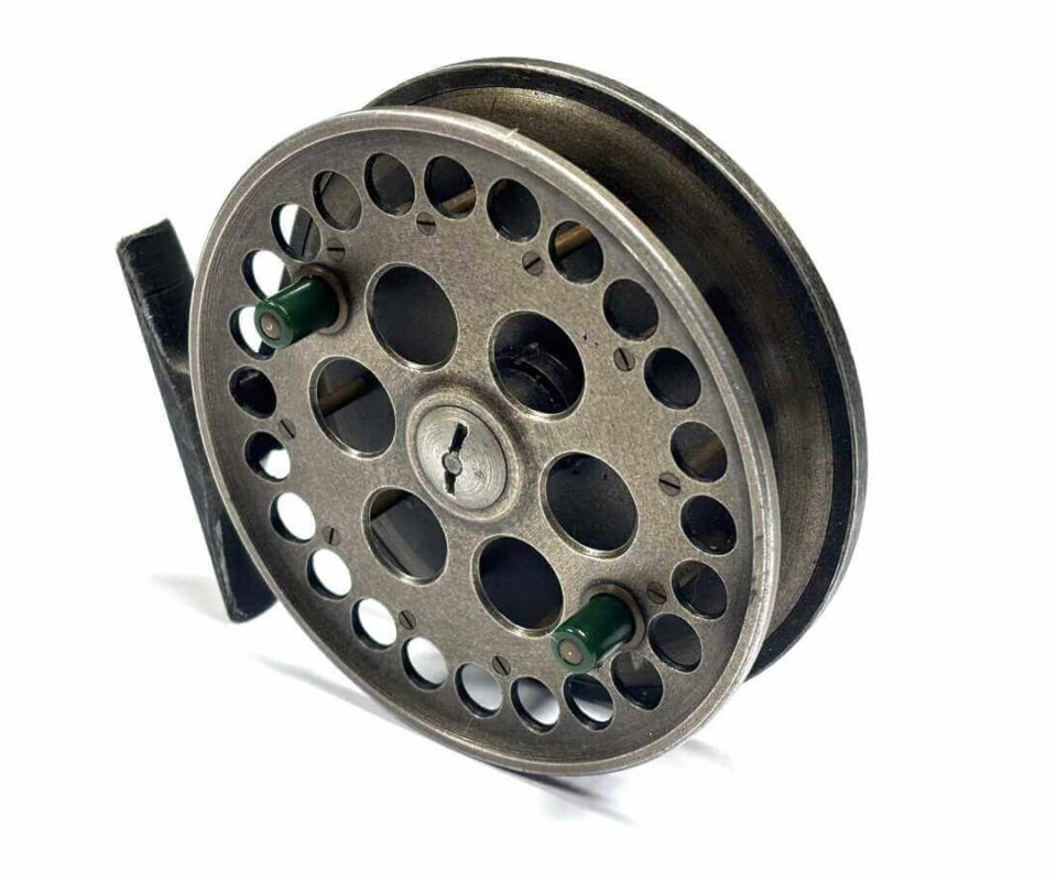   Harry Reynolds 4.75″ Early Centrepin Trotting Reel Green Handles