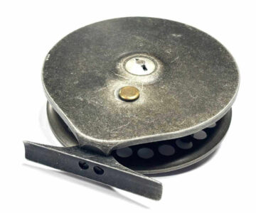   Harry Reynolds 4.75″ Early Centrepin Trotting Reel Green Handles