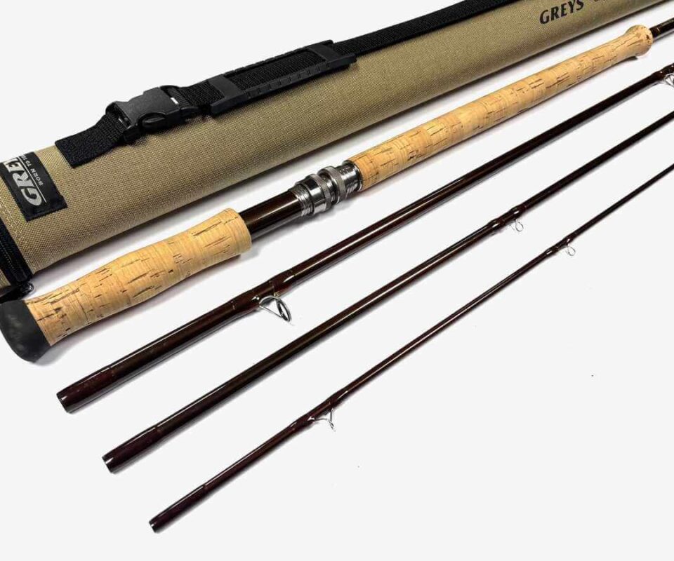   Greys Greyflex M2 15′ 4 Piece Carbon Salmon Fly Rod Line #10 With Tube Bag & Tube
