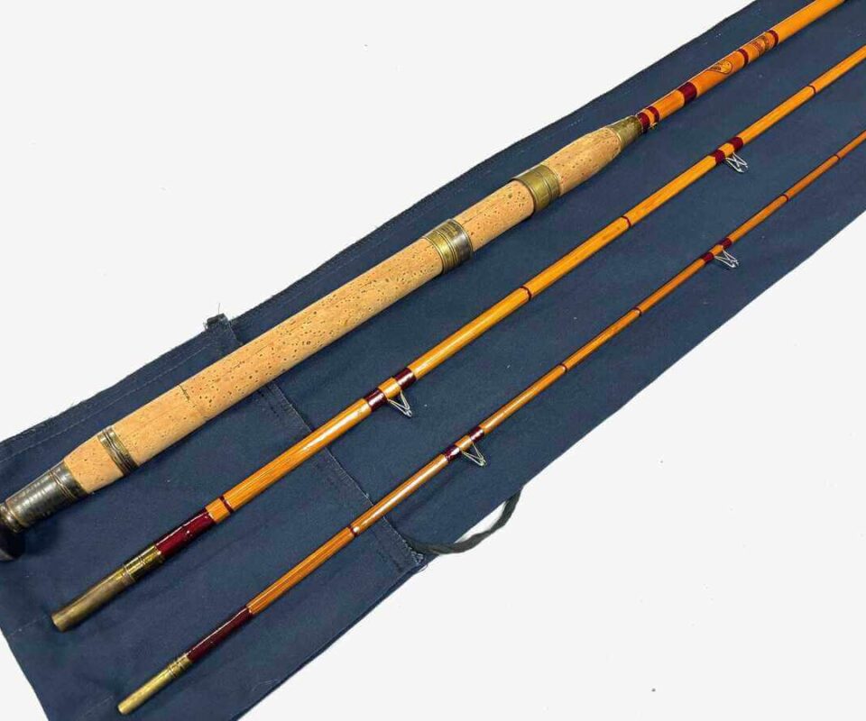   Allcocks Wizard Daily Herald Prize Rod 11′ 3 Piece Whole Cane Butt Fine RARE