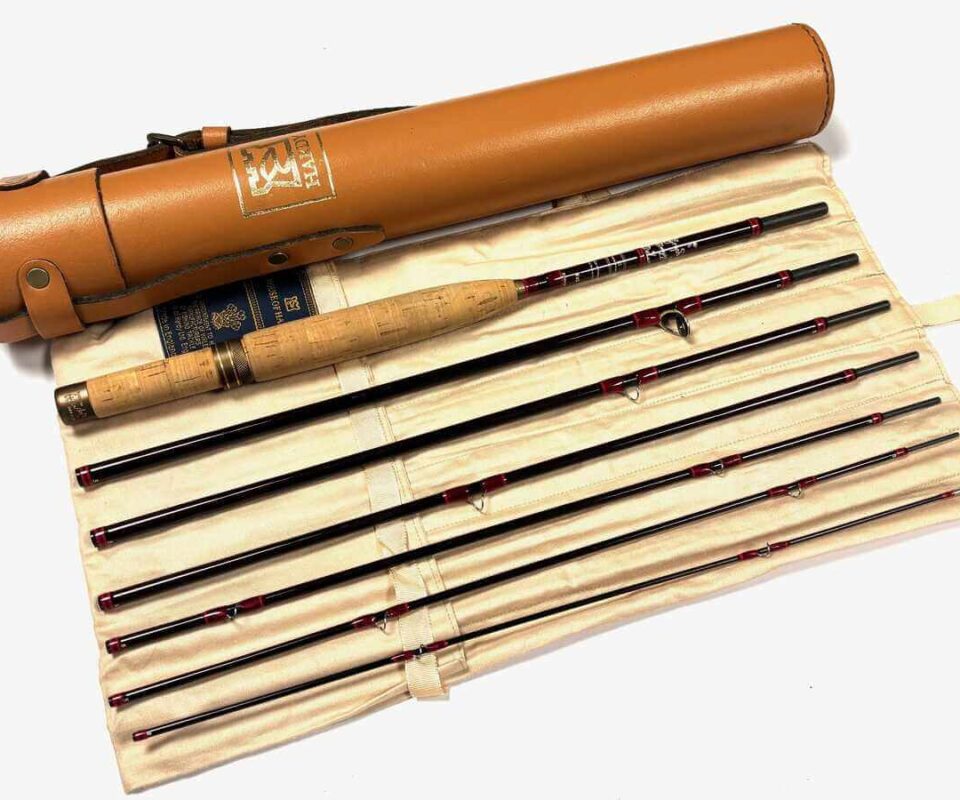   Hardy 8' 2 1/2″ Smuggler Deluxe 7 Piece Line #6 In Leather Tube Mint