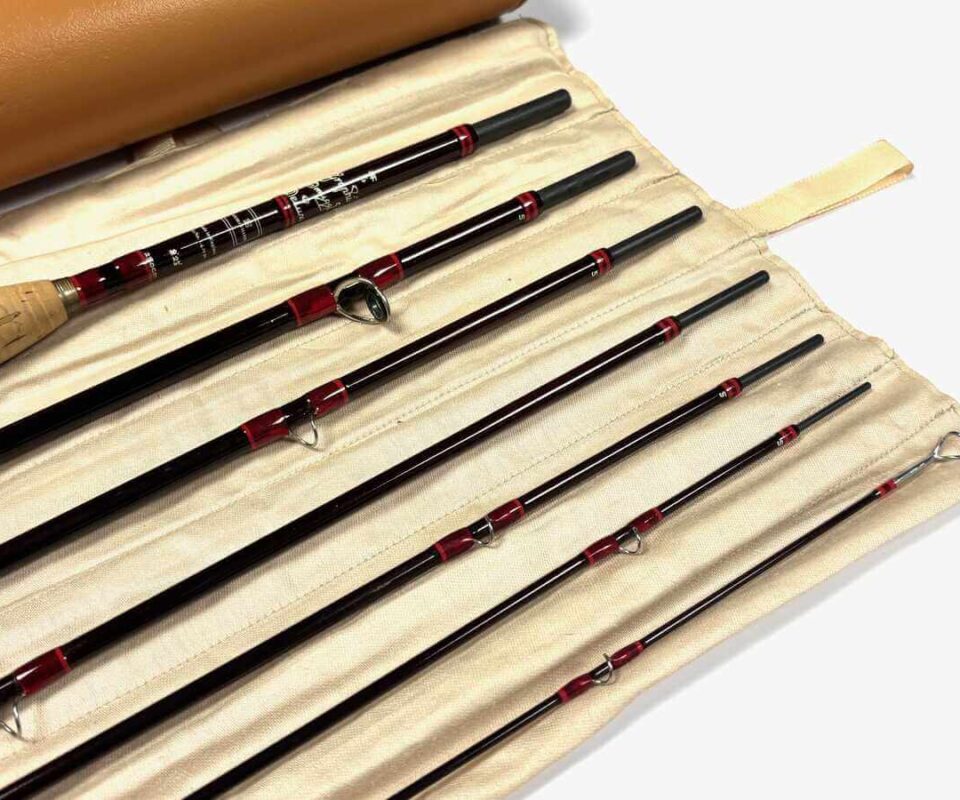   Hardy 8' 2 1/2″ Smuggler Deluxe 7 Piece Line #6 In Leather Tube Mint
