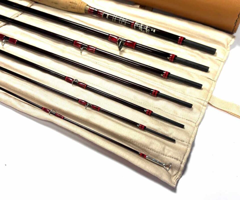   Hardy 8' 2 1/2″ Smuggler Deluxe 7 Piece Line #6 In Leather Tube Mint