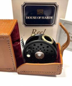   Hardy St George Junior 2 9/16″ Trout Fly Reel RHW Line Guide & Leather Case MINT