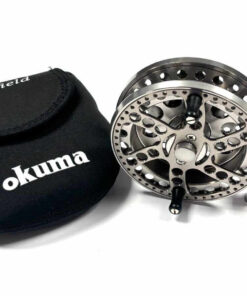   Okuma Sheffield 4.5″ Centrepin Trotting Reel With Platinum Finish & Pouch