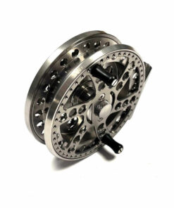   Okuma Sheffield 4.5″ Centrepin Trotting Reel With Platinum Finish & Pouch