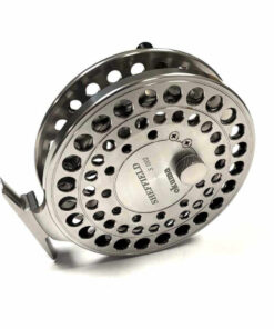   Okuma Sheffield 4.5″ Centrepin Trotting Reel With Platinum Finish & Pouch