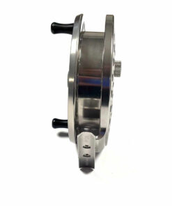   Okuma Sheffield 4.5″ Centrepin Trotting Reel With Platinum Finish & Pouch