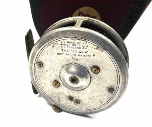   Hardy Uniqua 3 1/8″ vintage alloy trout fly fishing reel 2 screw latch