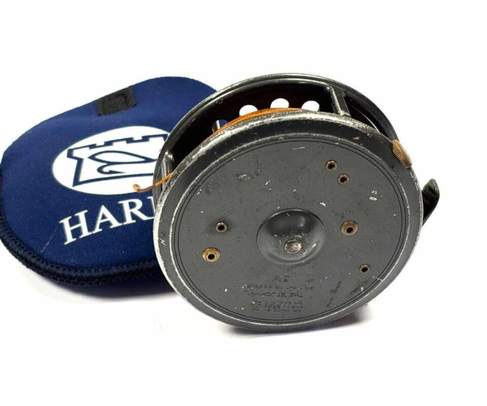   Hardy St John 2 Screw Latch 3 7/8″ Trout Fly Reel With Padded Hardy Pouch