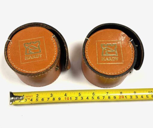   Pair Of Hardy Leather Reels Cases With Castle Logo