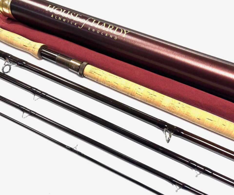   Hardy Origin 15′ 5 Piece Carbon almon Fly Rod #10 Rare Model With Bag & Tube