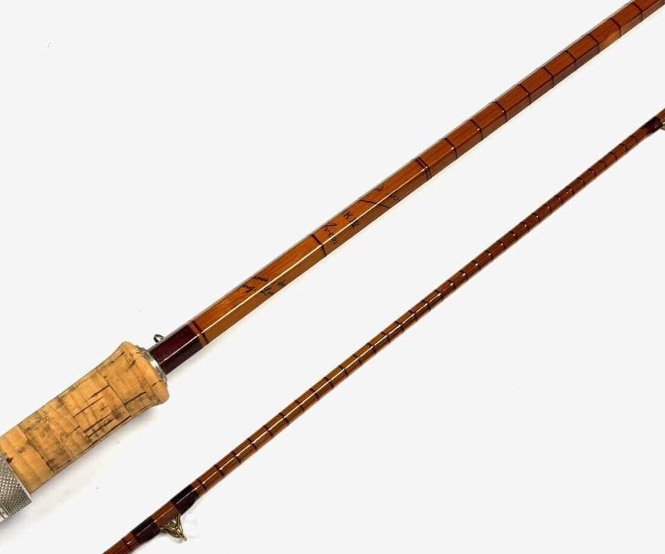   B James & Son Ealing London 10′ 2″ MK IV Cane Avon Rod Trumpet Handle 1953 Early Rare