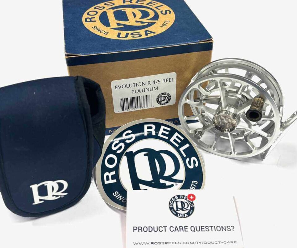   Ross Evolution R 4/5 Platinum Salt Water Fly Reel With Box Fine