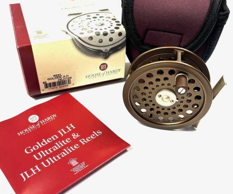   Hardy JLH Golden Ultralite #5 Trout Fly Reel Mint With Pouch & Box