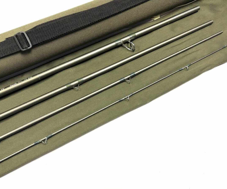   Hardy Swift MK II 15′ 4 Piece Salmon Fly Rod Line #10 With Bag And Tube FINE