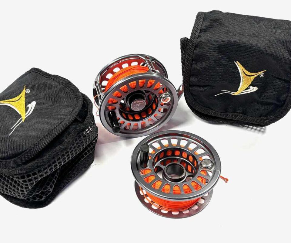   Vosseler Made In Germany S2 Titanium 4″ salmon fly reel with Spool & padded case