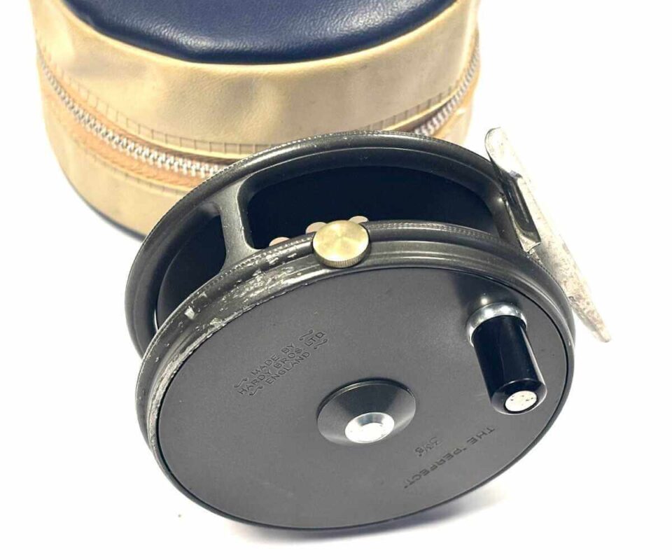  Hardy Perfect 3 3/8″ Alloy Fly Reel With Smoke Red Line Guard & Case