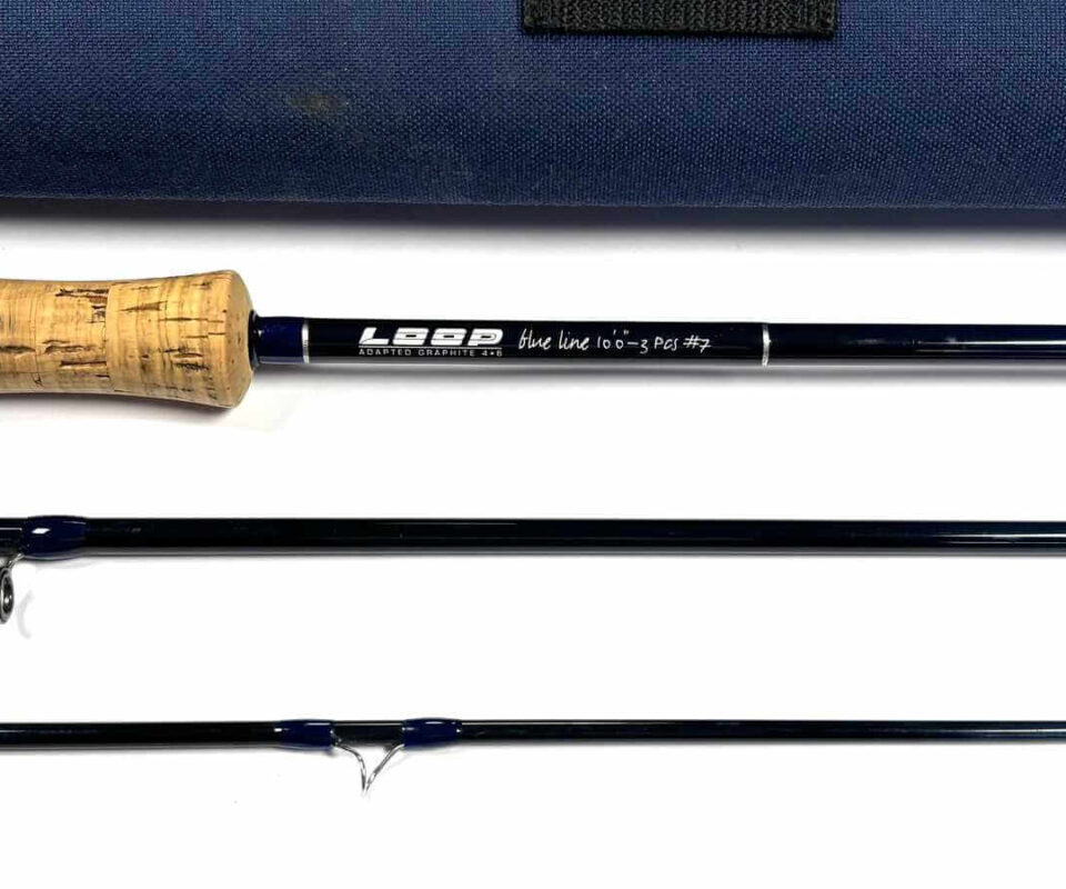   Loop Blue Line 10′ 3 Piece Carbon Fly Rod #7 With Bag & Tube