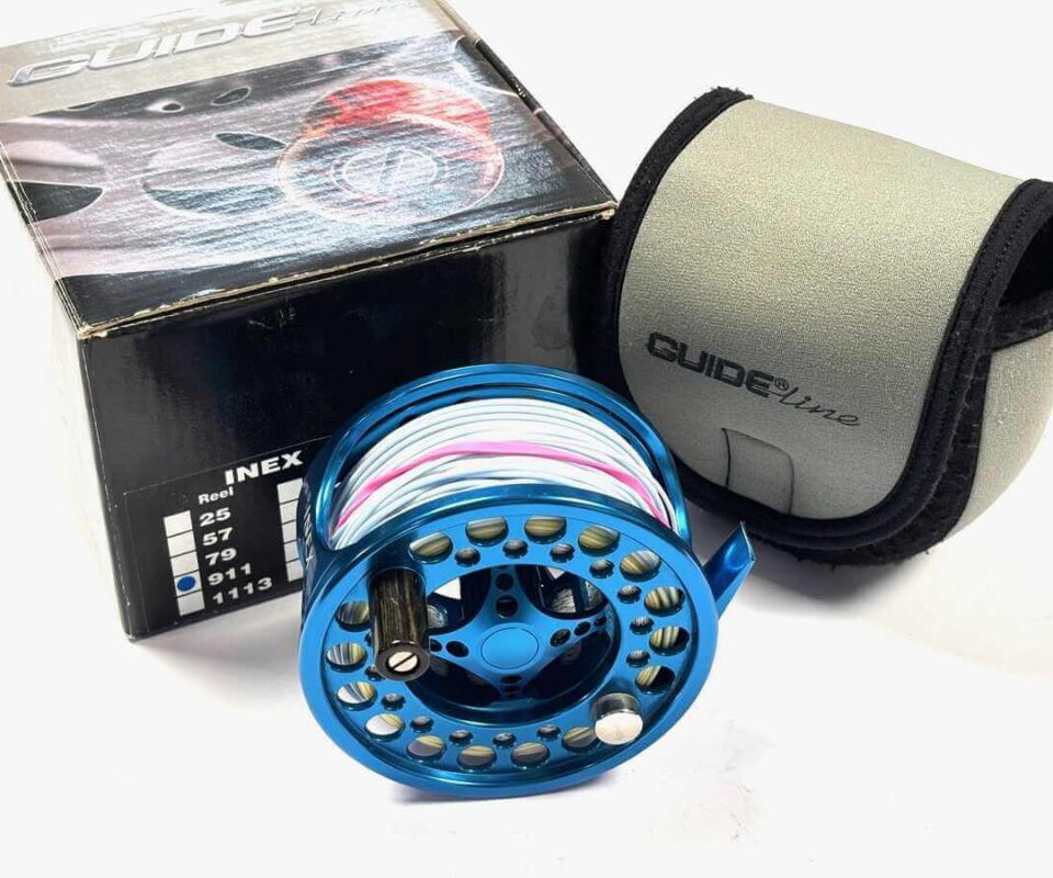   Guideline INEX 3.75″ Large Arbor Saltwater & Salmon Fly Reel With Line Plus Pouch / Box