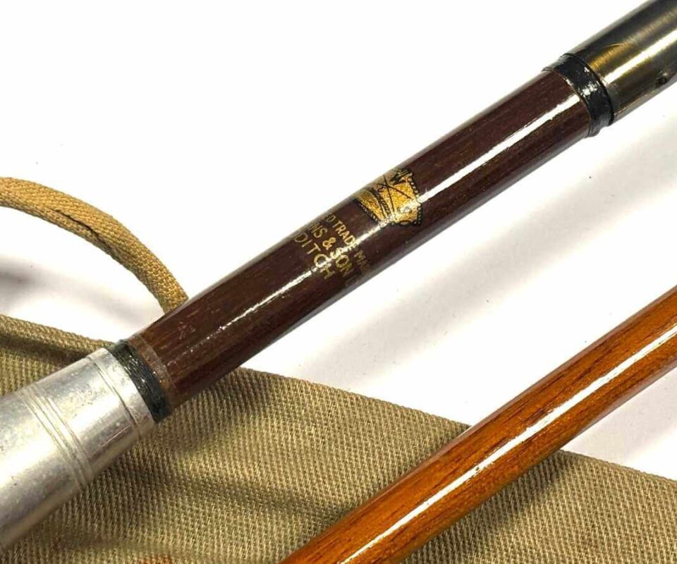   George Wilkins & Sons Redditch 6 Piece Cane Trout Fly 8' Rod With Original Sleeve