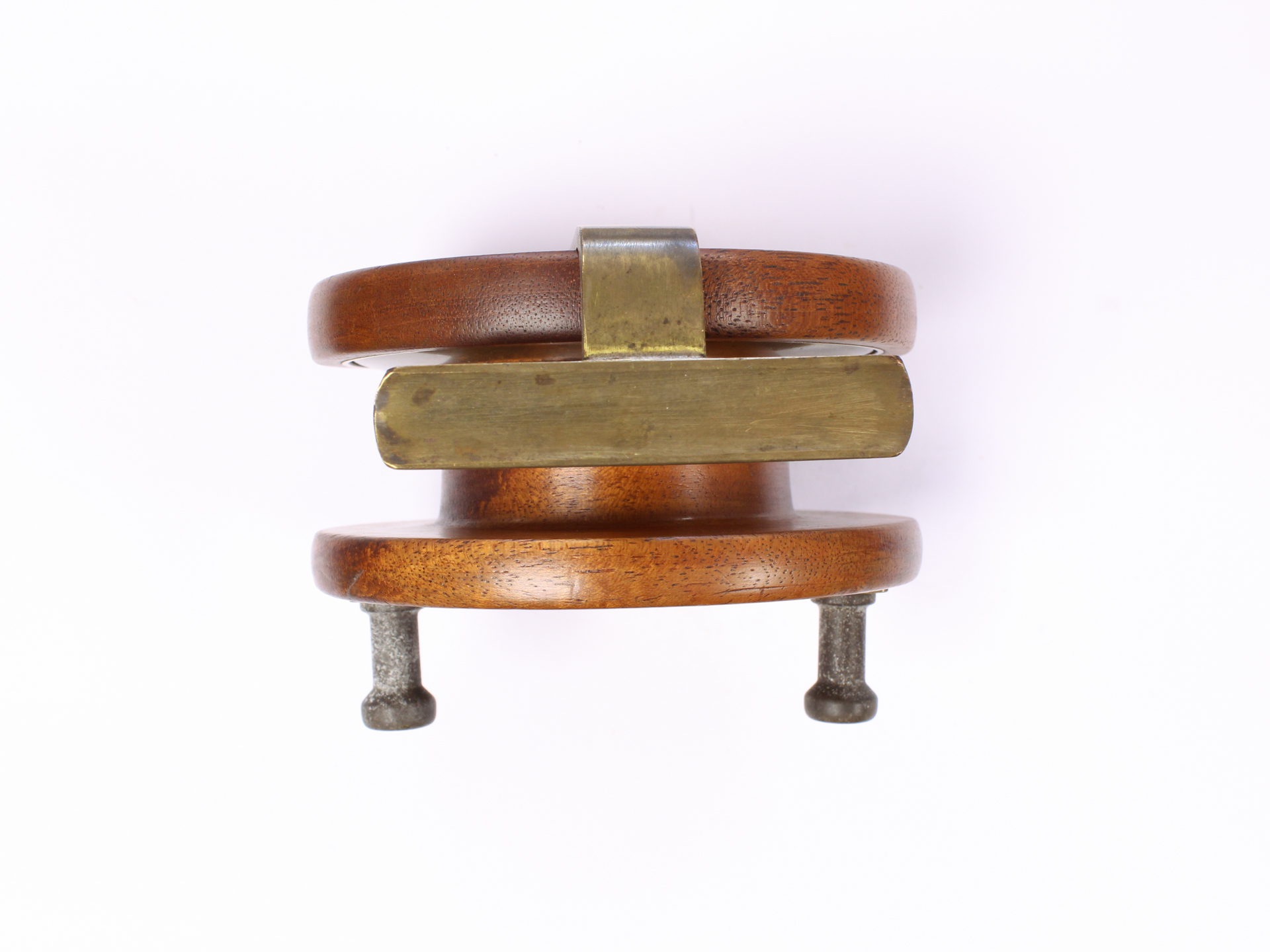 Unknown wood and brass Nottingham 3 7/8 " Casting reel - Image 4