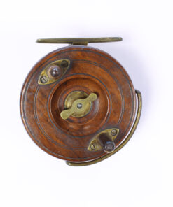   Unknown wood and brass Nottingham 3 1/2 " Casting reel