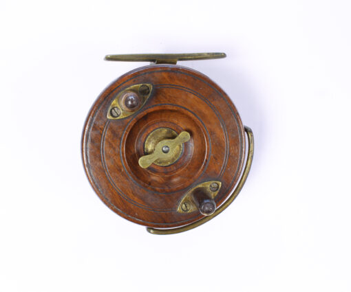 Unknown wood and brass Nottingham 3 1/2 " Casting reel