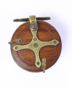 Alternative view of Unknown wood and brass Nottingham 3 1/2 " Casting reel