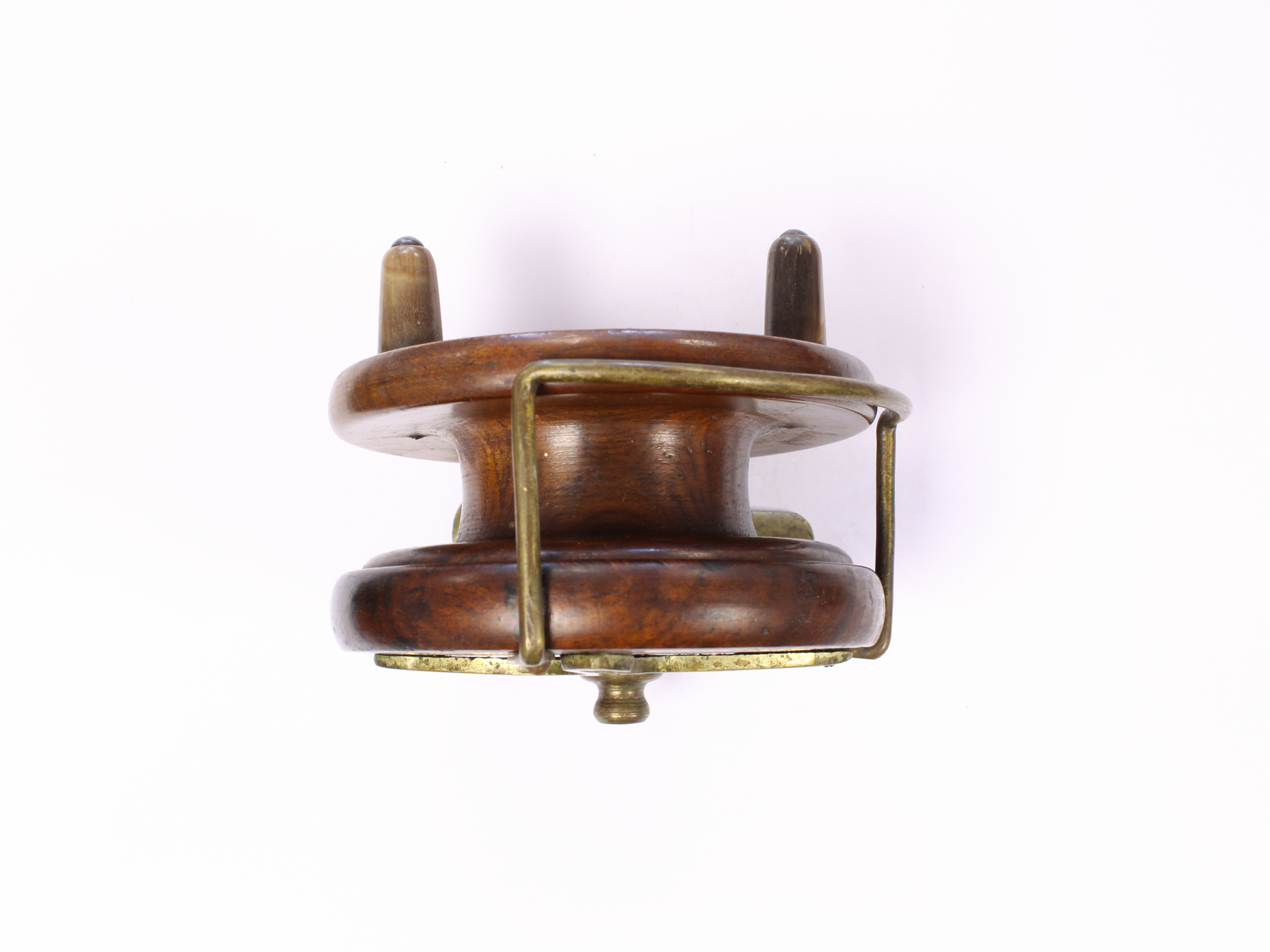 Unknown wood and brass Nottingham 3 1/2 " Casting reel - Image 3